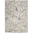 Pemberly Row Polyester Transitional Marbled Blue 5x8 Area Rug