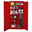 Pemberly Row Modern Industrial Office All Purpose Combination Cabinet in Red