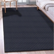 Pemberly Row Geometric 5'5 x 7'7 Polypropylene Area Rug in Navy Blue