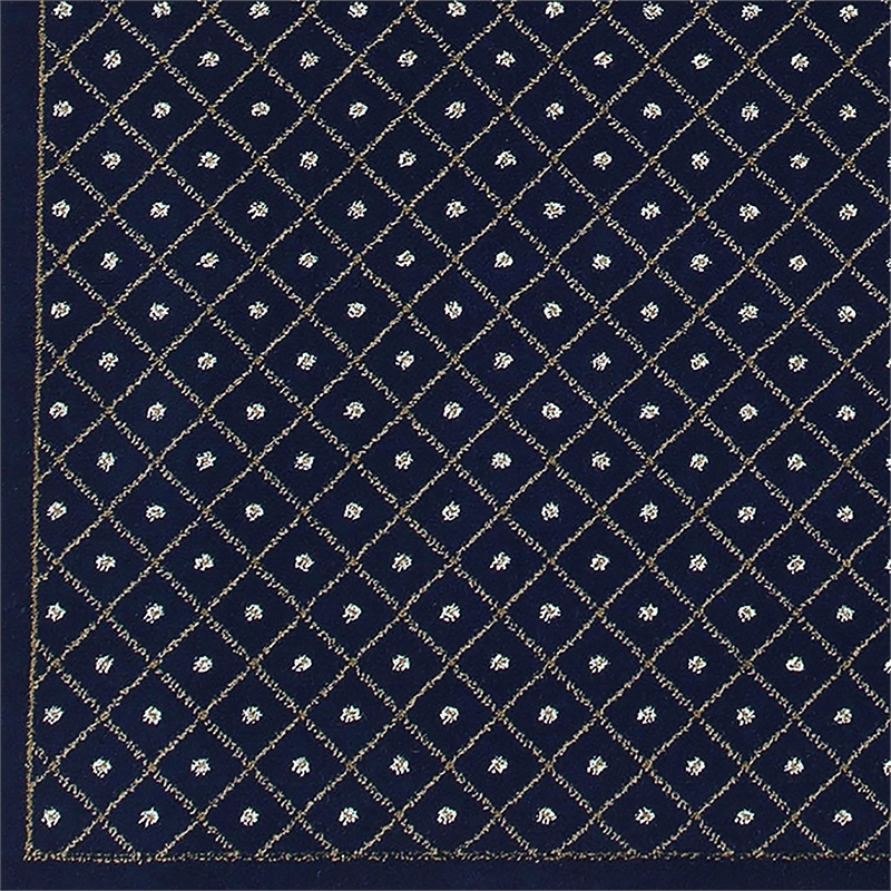 Pemberly Row Geometric 5'5 x 7'7 Polypropylene Area Rug in Navy Blue