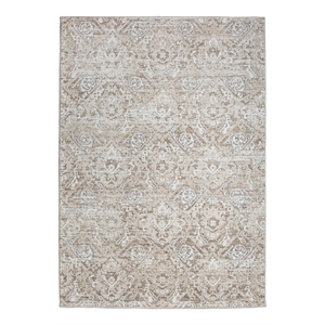 Pemberly Row Polyester Transitional Abstract Beige 8x10 Area Rug