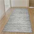 Pemberly Row Polyester Transitional Striated Gray Runner Area Rug
