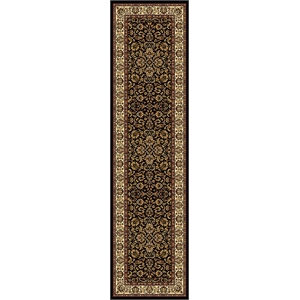 Pemberly Row Traditional 2'2&quot x 8' Rectangular Fabric Rug in Black