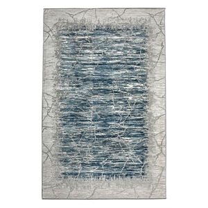 Pemberly Row Polyester Transitional Crackled Blue 5x8 Area Rug