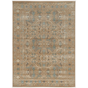 Pemberly Row Traditional 3'3&quot x 4'11&quot Rectangular Fabric Rug in Beige