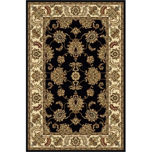Pemberly Row Traditional 7'9&quot x 9'6&quot Rectangular Fabric Rug in Black