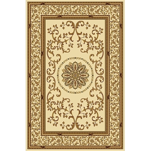 Pemberly Row Traditional 7'9&quot x 11'6&quot Rectangular Fabric Rug in Ivory