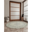 Pemberly Row 5'3 Round Traditional Oriental Vintage Area Rug in Beige