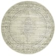 Pemberly Row 5'3 Round Traditional Oriental Vintage Area Rug in Beige