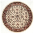 Pemberly Row Traditional 8' x 8' Circular Fabric Rug in Ivory