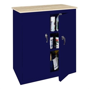 Pemberly Row Modern Industrial Office Counter High Cabinet in Navy
