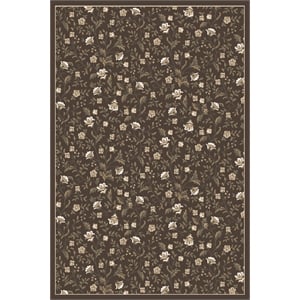 Pemberly Row Traditional 5'3&quot x 7'3&quot Rectangular Fabric Rug in Brown