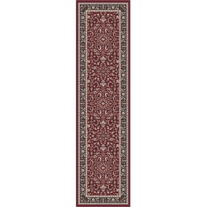 Pemberly Row Traditional 2'2&quot x 8' Rectangular Fabric Rug in Burgundy Red