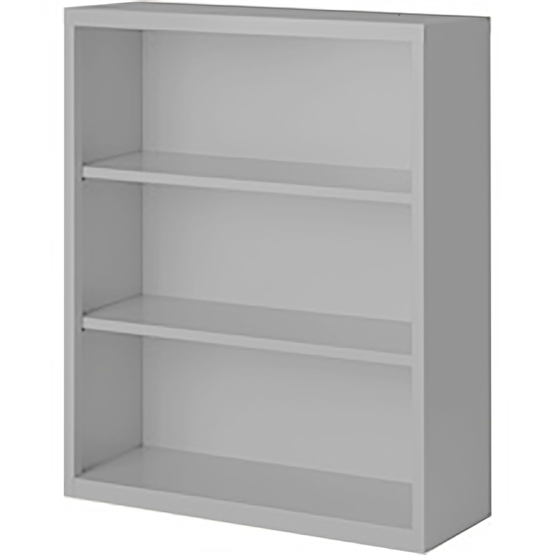 Pemberly Row Modern Industrial Office Stationary Bookcase in Gray