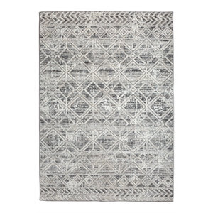 Pemberly Row Polyester Transitional Geometric Gray 5x8 Area Rug
