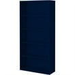 Pemberly Row Modern Industrial Office Stationary Bookcase in Navy
