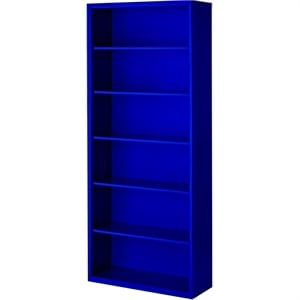Pemberly Row Modern Industrial Office Stationary Bookcase in Blue
