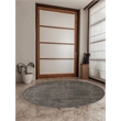 Pemberly Row 5'3 Round Traditional Oriental Vintage Area Rug in Light Brown