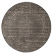 Pemberly Row 5'3 Round Traditional Oriental Vintage Area Rug in Light Brown