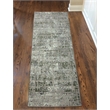 Pemberly Row Polyester Transitional Striated Green Runner Area Rug