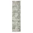 Pemberly Row Polyester Transitional Striated Green Runner Area Rug