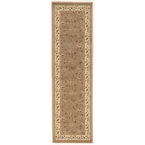 Pemberly Row Traditional 2'2&quot x 7'7&quot Rectangular Fabric Rug in Beige