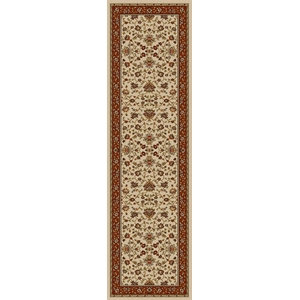 Pemberly Row Traditional 2'2&quot x 7'7&quot Rectangular Fabric Rug in Ivory