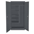 Pemberly Row Modern Industrial Office Janitorial Cabinet in Charcoal