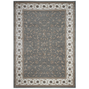 Pemberly Row Traditional 3'3&quot x 4'11&quot Rectangular Fabric Rug in Green