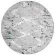 Pemberly Row Polyester Transitional Geometric Blue 8' Round Area Rug