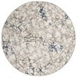 Pemberly Row Polyester Transitional Marbled Blue 5' Round Area Rug