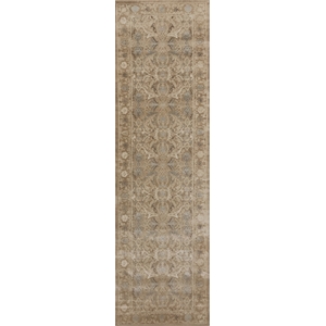 Pemberly Row Traditional 2'2&quot x 7'7&quot Rectangular Fabric Rug in Beige