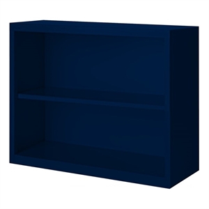 Pemberly Row Modern Industrial Office Stationary Bookcase in Navy