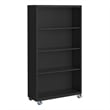 Pemberly Row Modern Industrial Office Mobile Bookcase in Black