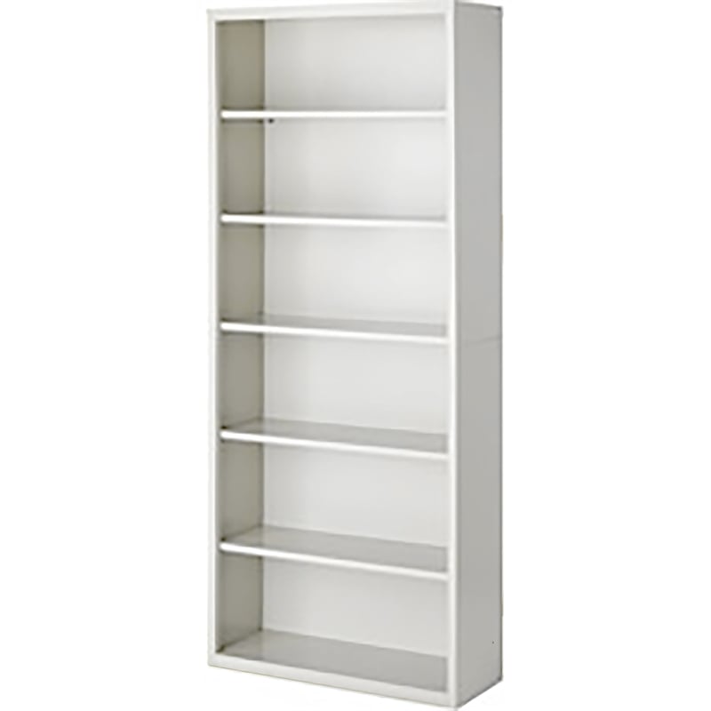 Pemberly Row Modern Industrial Office Stationary Bookcase in Almond