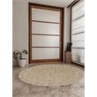 Pemberly Row 5'3 Round Traditional Oriental Vintage Area Rug in Bone Ivory