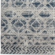 Pemberly Row Polyester Transitional Geometric Blue Runner Area Rug