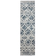 Pemberly Row Polyester Transitional Geometric Blue Runner Area Rug