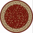 Pemberly Row Traditional 8' x 8' Circular Floral Trellis Fabric Rug in Red