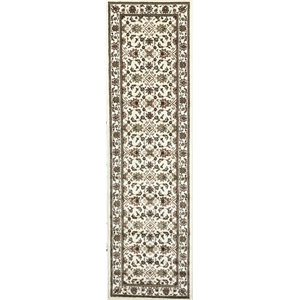 Pemberly Row Traditional 2'2&quot x 7'7&quot Rectangular Fabric Rug in Ivory