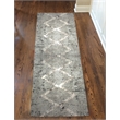 Pemberly Row Polyester Transitional Geometric Gray Runner Area Rug