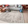 Pemberly Row Polyester Transitional Striated Beige 5x8 Area Rug