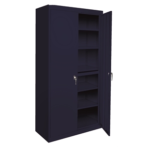 Pemberly Row Modern Industrial Office Adjustable Storage Cabinet in Navy