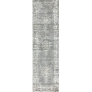 Pemberly Row Traditional 2'2&quot x 7'7&quot Rectangular Fabric Rug in Gray