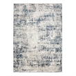 Pemberly Row Polyester Transitional Striated Gray 5' Round Area Rug
