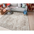Pemberly Row Polyester Transitional Striated Gray 5' Round Area Rug