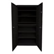Pemberly Row Modern Industrial Office 5 Adjustable Shelves Storage in Black