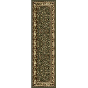 Pemberly Row Traditional Floral 2'2&quot x 7'7&quot Polypropylene Area Rug in Sage Green