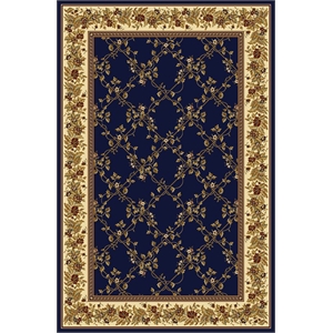 Pemberly Row Traditional 5'5&quot x 8'3&quot Rectangular Fabric Rug in Blue