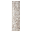 Pemberly Row Polyester Transitional Striated Beige Runner Area Rug